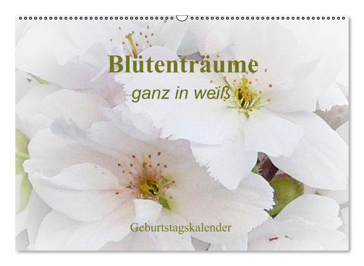 Blütenträume - ganz in weiß / Geburtstagskalender (Wandkalender immerwährend DIN A2 quer) (CALVENDO Wandkalender 2014)