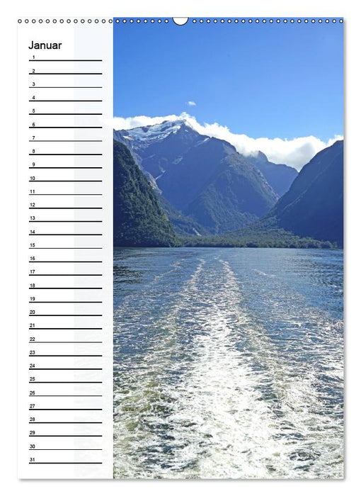 Natur pur in Neuseeland (Wandkalender immerwährend DIN A2 hoch) (CALVENDO Wandkalender 2019)