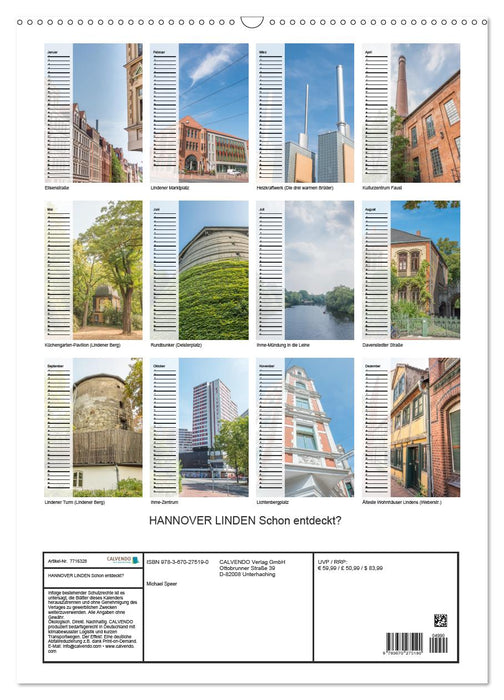 HANNOVER LINDEN Schon entdeckt? (Wandkalender immerwährend DIN A2 hoch) (CALVENDO Wandkalender 2019)