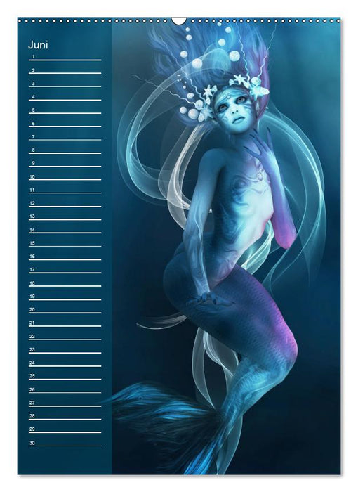 Magische Meerjungfrauen (Wandkalender immerwährend DIN A2 hoch) (CALVENDO Wandkalender 2019)