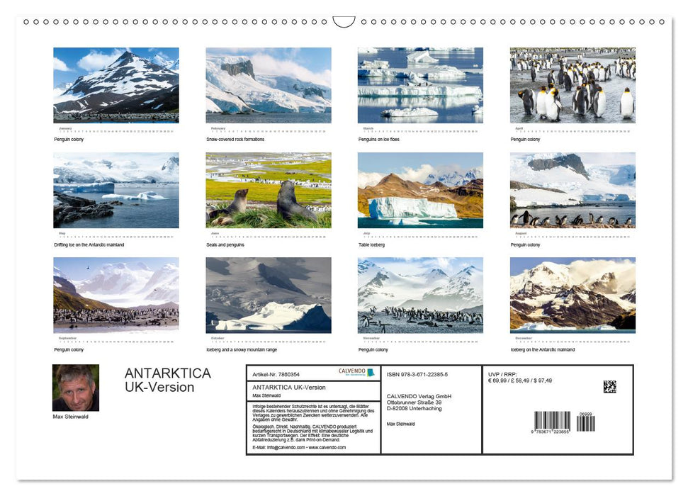 ANTARCTICA UK-Version (Premium-Calendar perpetual DIN A2 Landscape) (CALVENDO Premium-Calendar 2014)