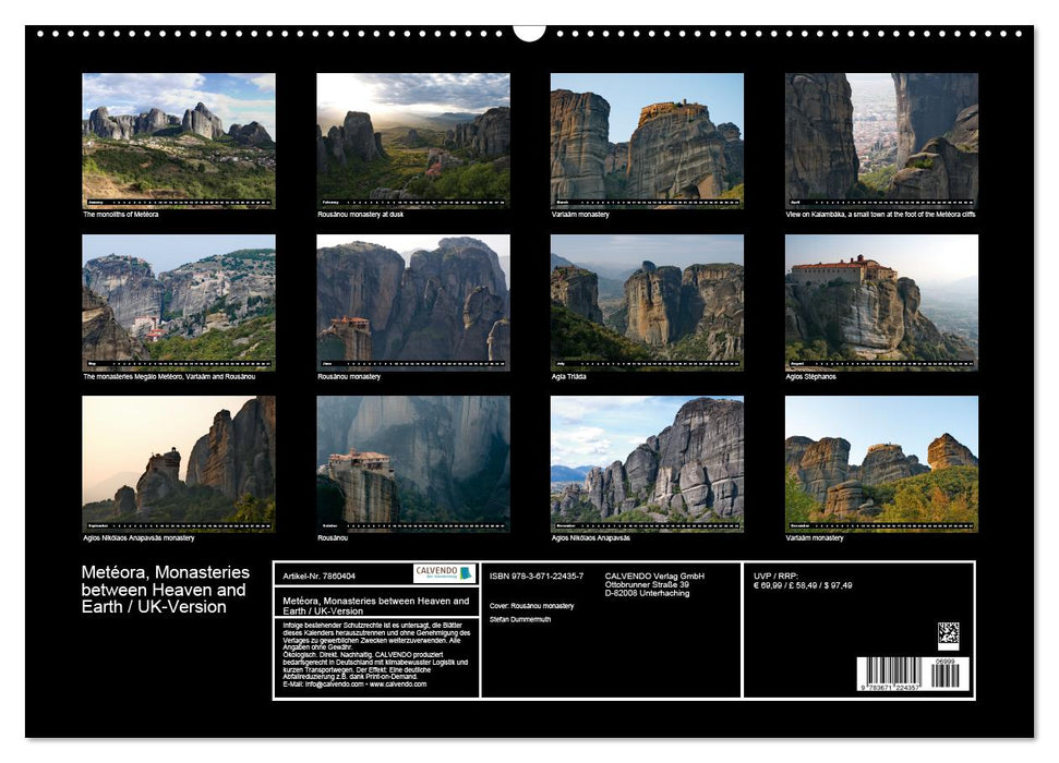 Metéora Monasteries between Heaven and Earth / UK-Version (Premium-Calendar perpetual DIN A2 Landscape) (CALVENDO Premium-Calendar 2013)