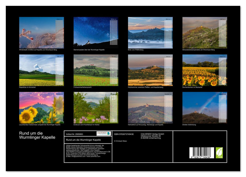 Rund um die Wurmlinger Kapelle (CALVENDO Premium Wandkalender 2026)