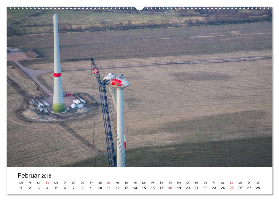 Windkraftanlagen - Baustellen aus der Vogelperspektive (CALVENDO Wandkalender 2018)