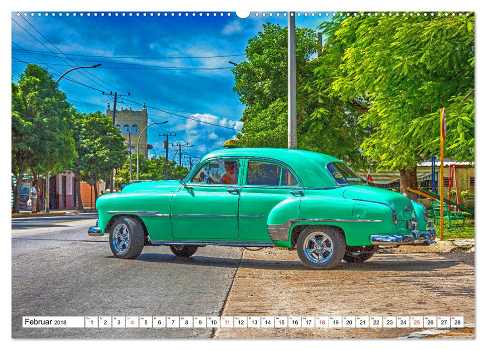 Kuba und die Oldtimer - farbenfrohe Nostalgie (CALVENDO Wandkalender 2018)