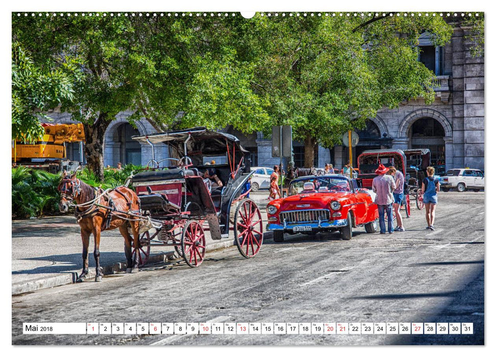 Kuba und die Oldtimer - farbenfrohe Nostalgie (CALVENDO Wandkalender 2018)