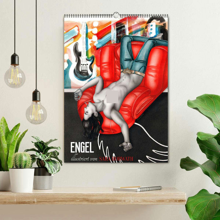 Engel / Angel. Illustrationen, Zeichnungen, Grafiken und Malerei mit Engeln der Marke "Burlesque up your wall" von Sara Horwath (CALVENDO Wandkalender 2018)