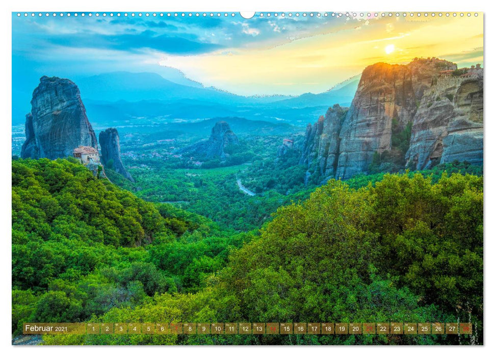 Meteora, die schwebenden Klöster Griechenlands (CALVENDO Wandkalender 2021)