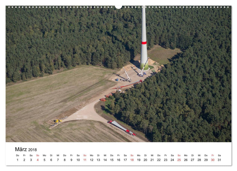 Windkraftanlagen - Baustellen aus der Vogelperspektive (CALVENDO Premium Wandkalender 2018)