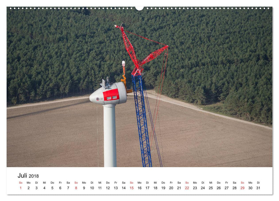 Windkraftanlagen - Baustellen aus der Vogelperspektive (CALVENDO Premium Wandkalender 2018)