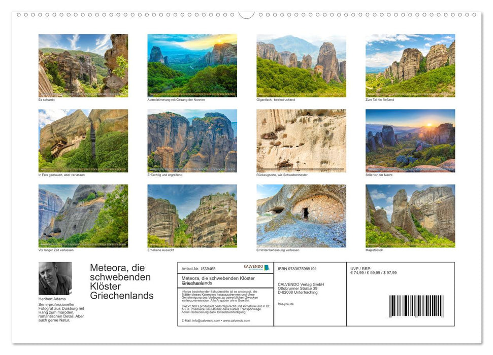 Meteora, die schwebenden Klöster Griechenlands (CALVENDO Premium Wandkalender 2021)