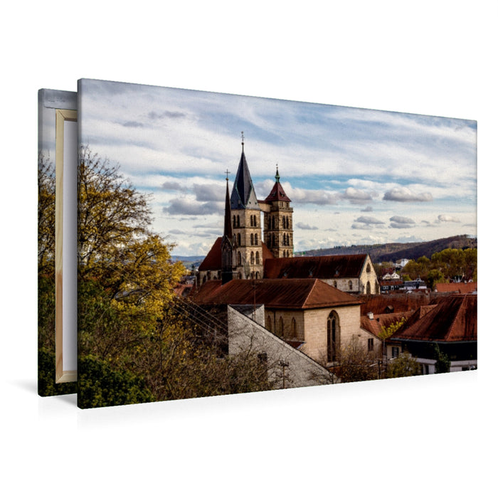 Premium Textil-Leinwand Premium Textil-Leinwand 120 cm x 80 cm quer Stadtkirche St. Dionys (Esslingen am Neckar)