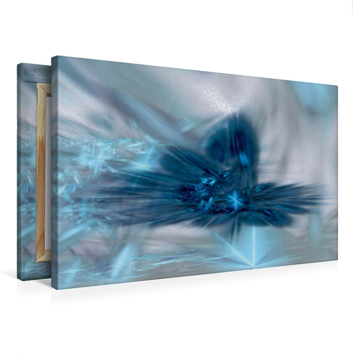 Premium Textil-Leinwand Premium Textil-Leinwand 75 cm x 50 cm quer Blaues Kristall