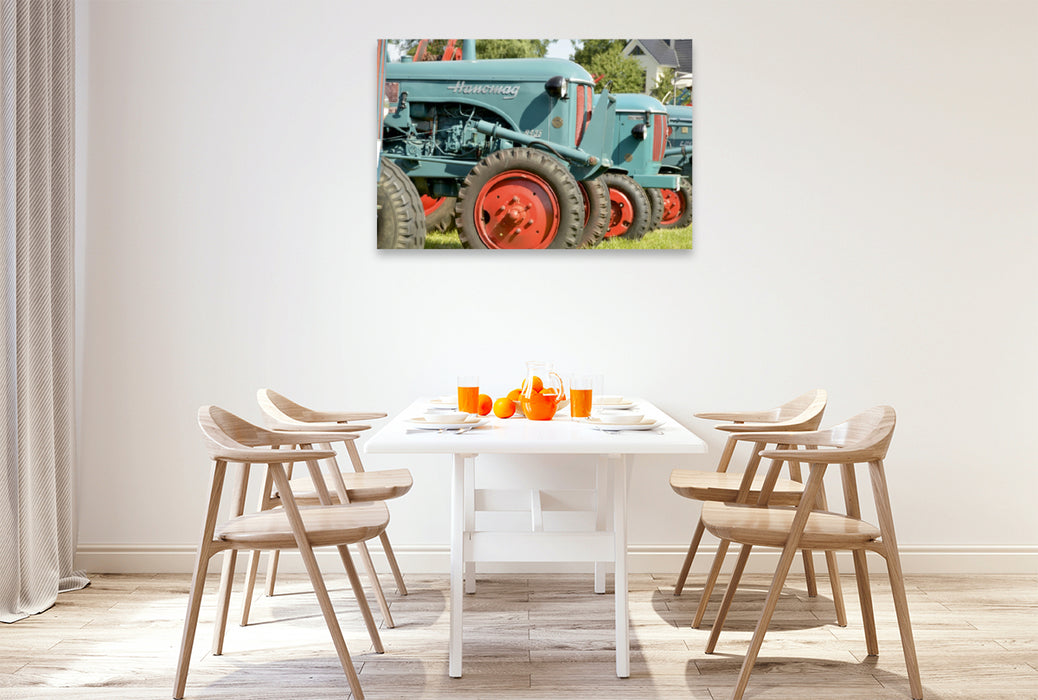 Premium Textil-Leinwand Premium Textil-Leinwand 120 cm x 80 cm quer Oldtimer Traktor Hanomag