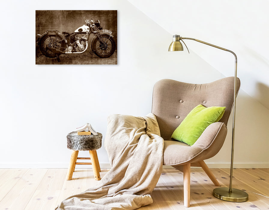 Premium Textil-Leinwand Premium Textil-Leinwand 75 cm x 50 cm quer Ein Motiv aus dem Kalender Motorrad Oldtimer
