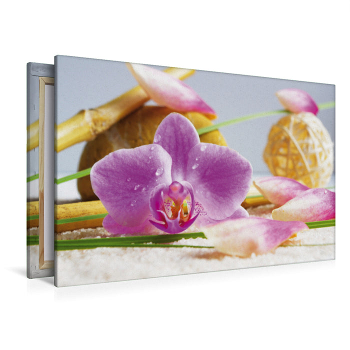 Toile textile premium Toile textile premium 120 cm x 80 cm paysage sensation orchidée 