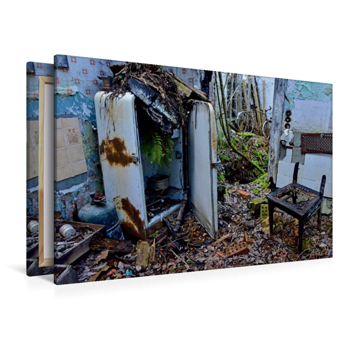Toile textile premium Toile textile premium 120 cm x 80 cm paysage Un motif du calendrier Abandoned Kitchen World 