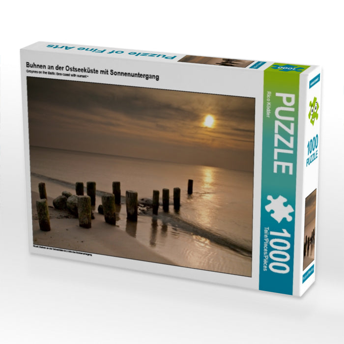 Buhnen an der Ostseeküste mit Sonnenuntergang - CALVENDO Foto-Puzzle - calvendoverlag 29.99