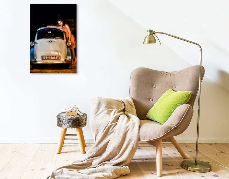 Premium Textil-Leinwand Premium Textil-Leinwand 50 cm x 75 cm hoch Liebe Isetta !