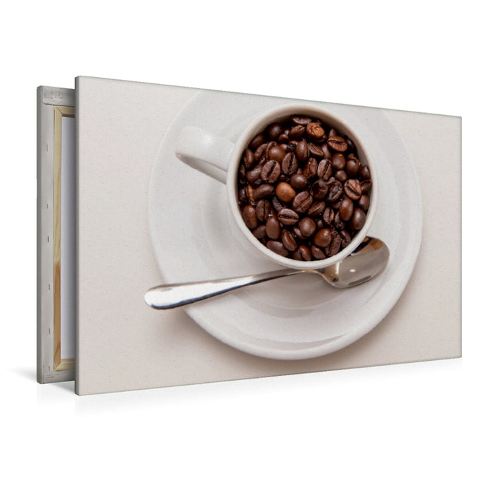 Premium Textil-Leinwand Premium Textil-Leinwand 120 cm x 80 cm quer Ein Motiv aus dem Kalender Emotionale Momente: Brot & Kaffee Impressionen