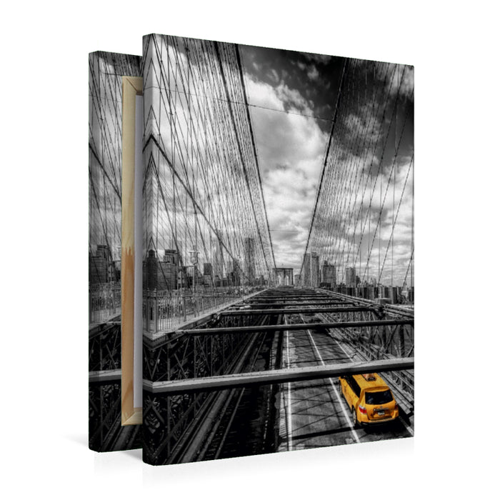 Premium Textil-Leinwand Premium Textil-Leinwand 50 cm x 75 cm hoch New York - Brooklyn Bridge