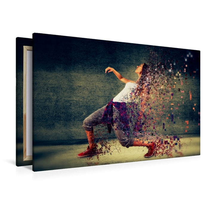 Premium Textil-Leinwand Premium Textil-Leinwand 120 cm x 80 cm quer The Dance Explosion "Pixel"
