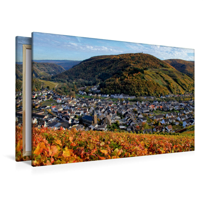 Premium Textil-Leinwand Premium Textil-Leinwand 120 cm x 80 cm quer Blick auf Dernau an der Ahr