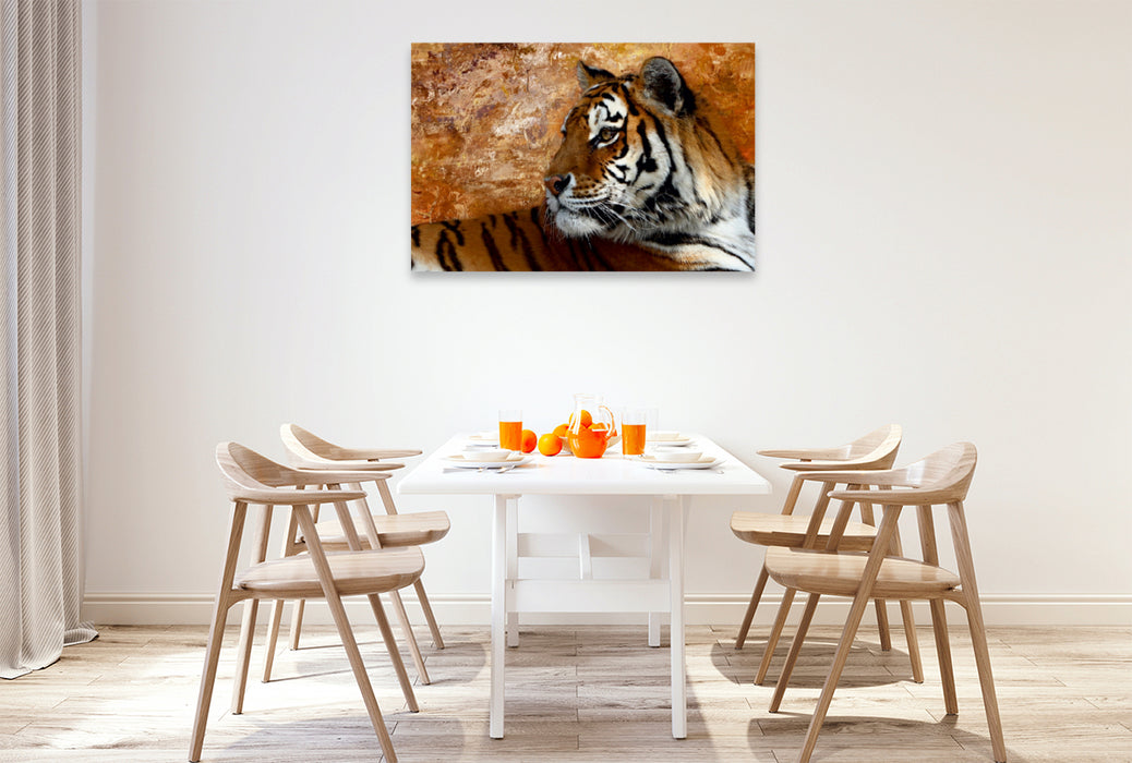 Premium Textil-Leinwand Premium Textil-Leinwand 120 cm x 80 cm quer Sibirischer Tiger