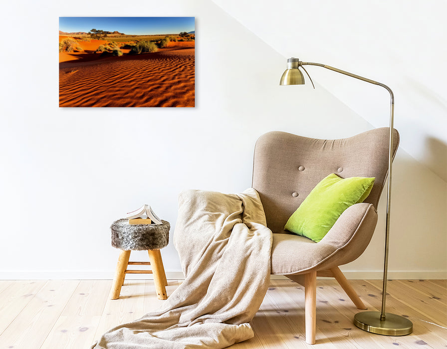 Premium Textil-Leinwand Premium Textil-Leinwand 75 cm x 50 cm quer Morgenlicht in der Namib-Wüste in der Sossusvlei