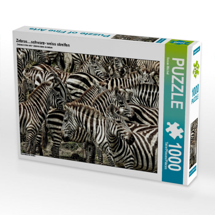 Zebras....schwarz- weiss streifen - CALVENDO Foto-Puzzle - calvendoverlag 30.99