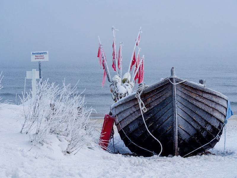 Fischerboot im Schnee - CALVENDO Foto-Puzzle - calvendoverlag 29.99