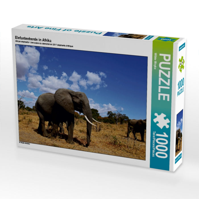 Elefantenherde in Afrika - CALVENDO Foto-Puzzle - calvendoverlag 29.99