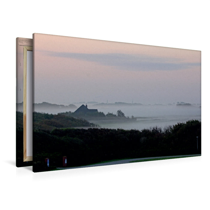 Toile textile premium Toile textile premium 120 cm x 80 cm paysage champs de brouillard 