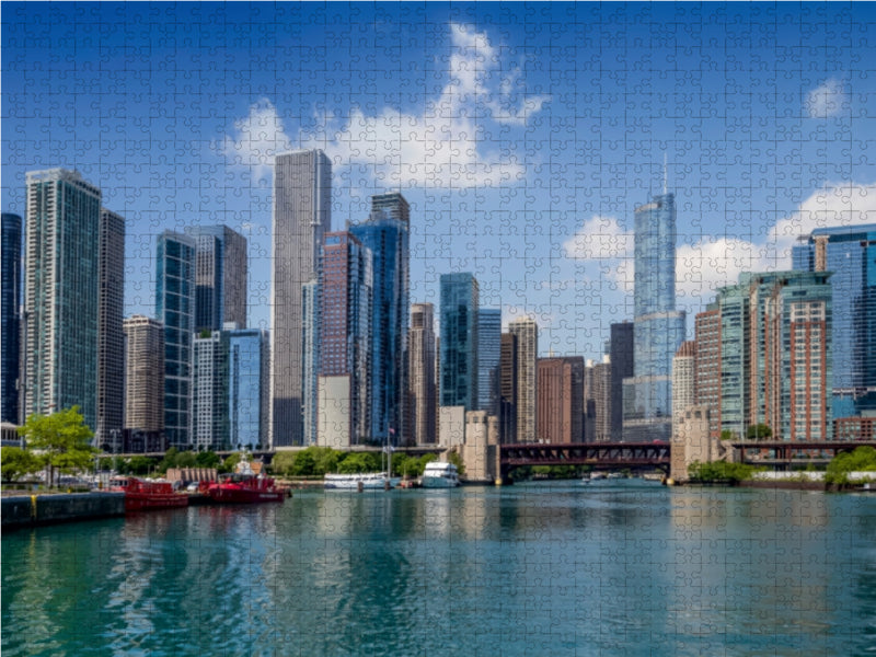 Chicago River und Skyline - CALVENDO Foto-Puzzle - calvendoverlag 29.99