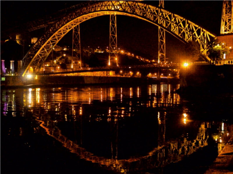 Porto bei Nacht, Fotografie von Nicola Furkert, auf Leinwand mit Keilrahmen - CALVENDO Foto-Puzzle - calvendoverlag 29.99