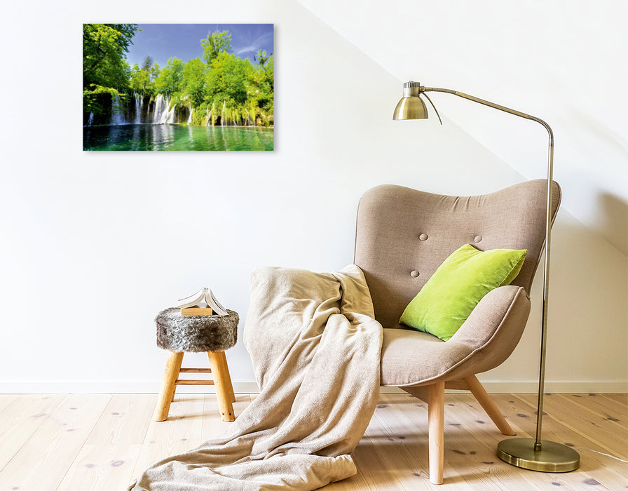 Premium Textil-Leinwand Premium Textil-Leinwand 75 cm x 50 cm quer Ein Motiv aus dem Kalender Die Plitvicer Seen