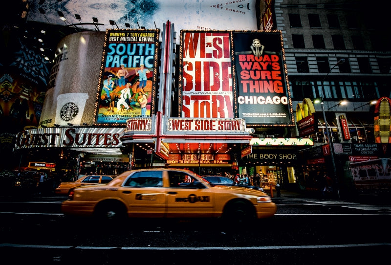 Toile textile haut de gamme Toile textile haut de gamme 120 cm x 80 cm paysage New York Times Square 