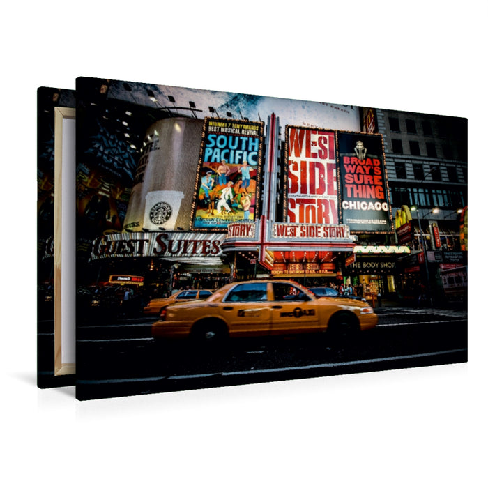 Toile textile haut de gamme Toile textile haut de gamme 120 cm x 80 cm paysage New York Times Square 