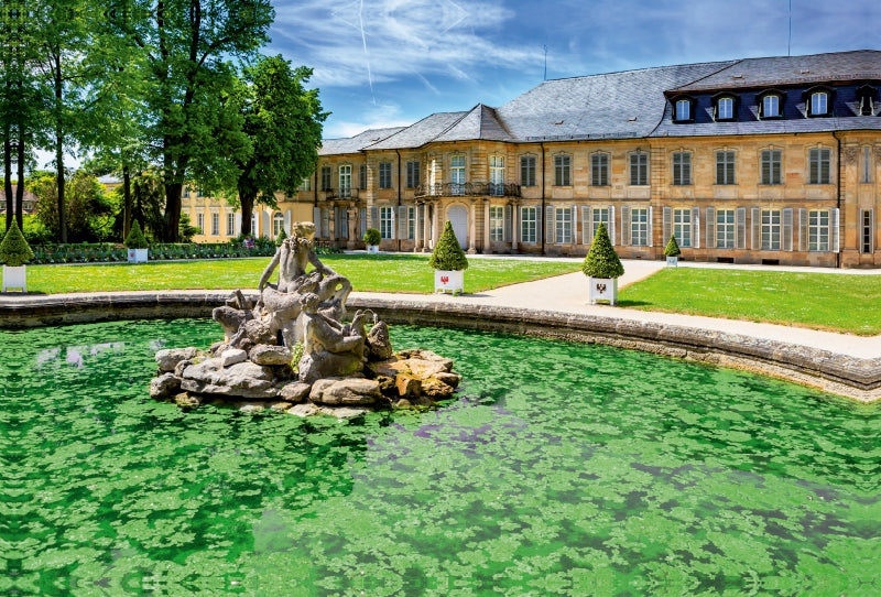 Toile textile haut de gamme Toile textile haut de gamme 120 cm x 80 cm Paysage Fontaine du Nouveau Château de Bayreuth 