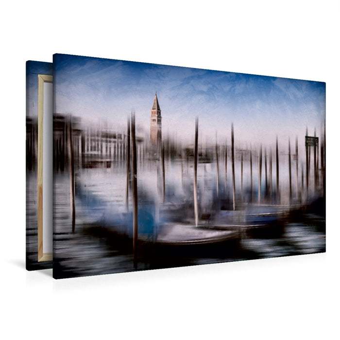 Premium Textil-Leinwand Premium Textil-Leinwand 120 cm x 80 cm quer City-Art VENEDIG Canal Grande & Markusturm