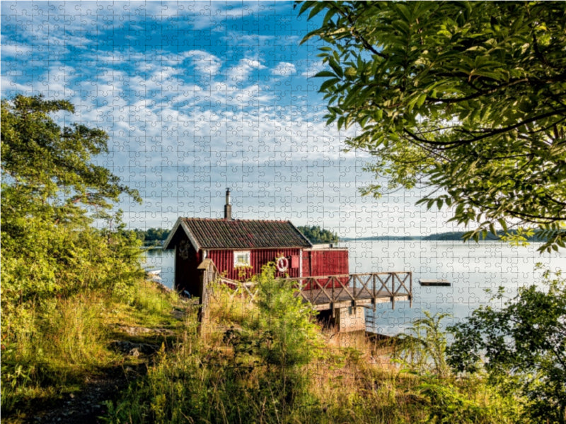 Eine Holzhütte an der Küste - CALVENDO Foto-Puzzle - calvendoverlag 29.99