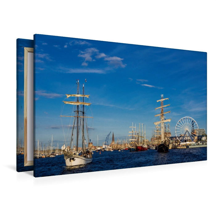 Premium Textil-Leinwand Premium Textil-Leinwand 120 cm x 80 cm quer Segelschiffe auf der Hanse Sail