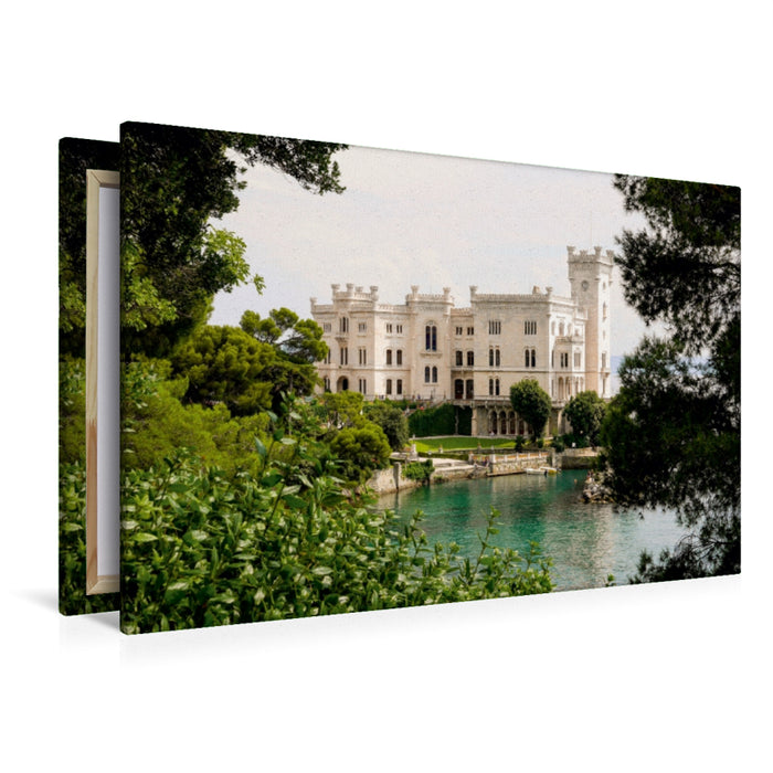 Toile textile haut de gamme Toile textile haut de gamme 120 cm x 80 cm paysage Castello Miramare 