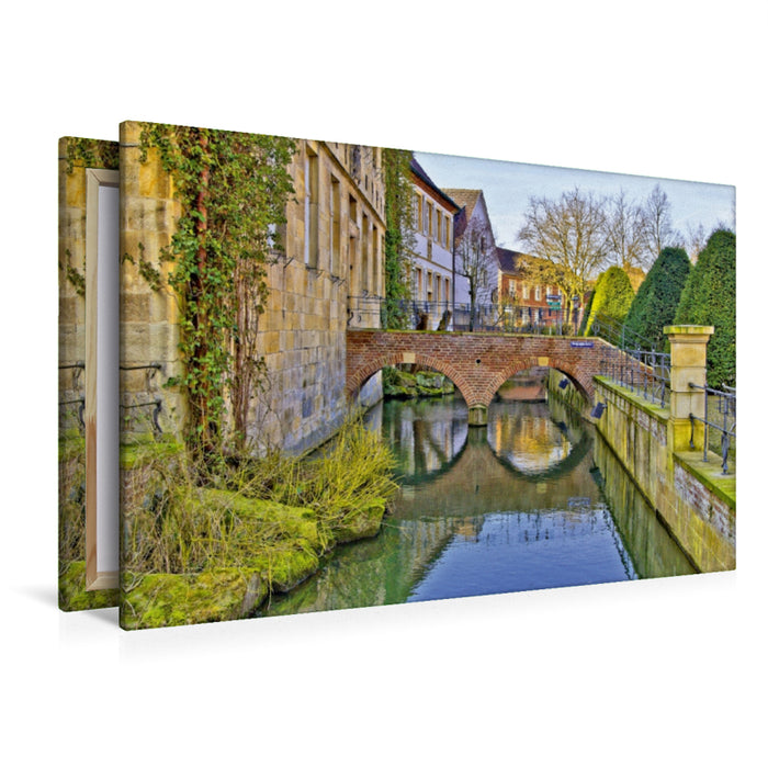 Toile textile haut de gamme Toile textile haut de gamme 120 cm x 80 cm paysage Nottuln - Pont du Château 