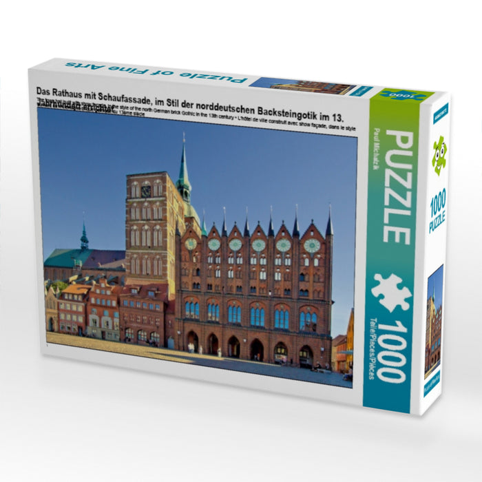 Das Rathaus mit Schaufassade, im Stil der norddeutschen Backsteingotik im 13.Jahrhundert errichtet - CALVENDO Foto-Puzzle - calvendoverlag 29.99