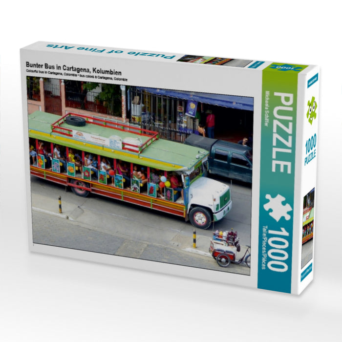 Bunter Bus in Cartagena, Kolumbien - CALVENDO Foto-Puzzle - calvendoverlag 29.99