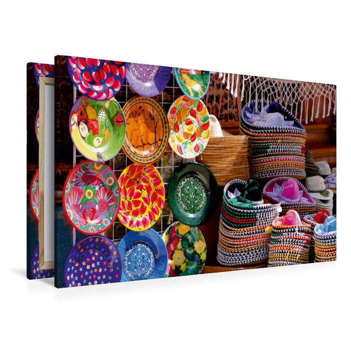 Premium Textil-Leinwand Premium Textil-Leinwand 120 cm x 80 cm quer Souvenirs in Playa del Carmen