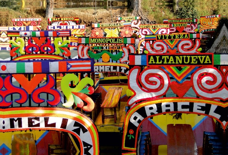 Toile textile haut de gamme Toile textile haut de gamme 120 cm x 80 cm paysage Jardins flottants à Xochimilco 