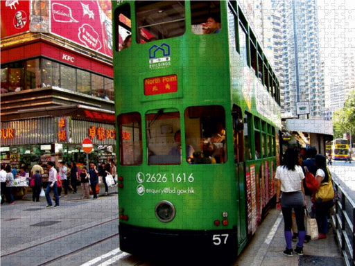 Alte Straßenbahn auf Hongkong Island - CALVENDO Foto-Puzzle - calvendoverlag 29.99