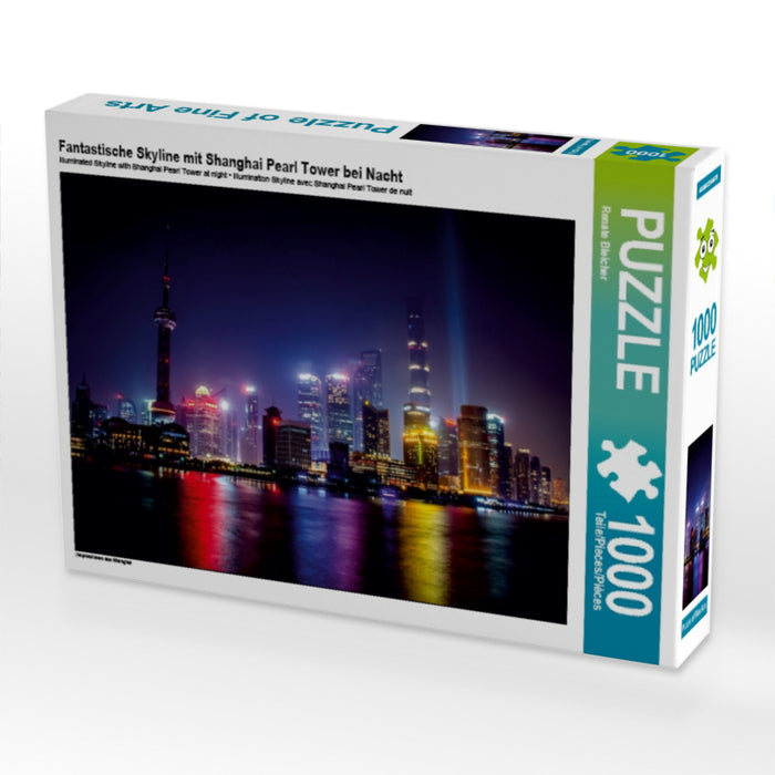 Fantastische Skyline mit Shanghai Pearl Tower bei Nacht - CALVENDO Foto-Puzzle - calvendoverlag 29.99